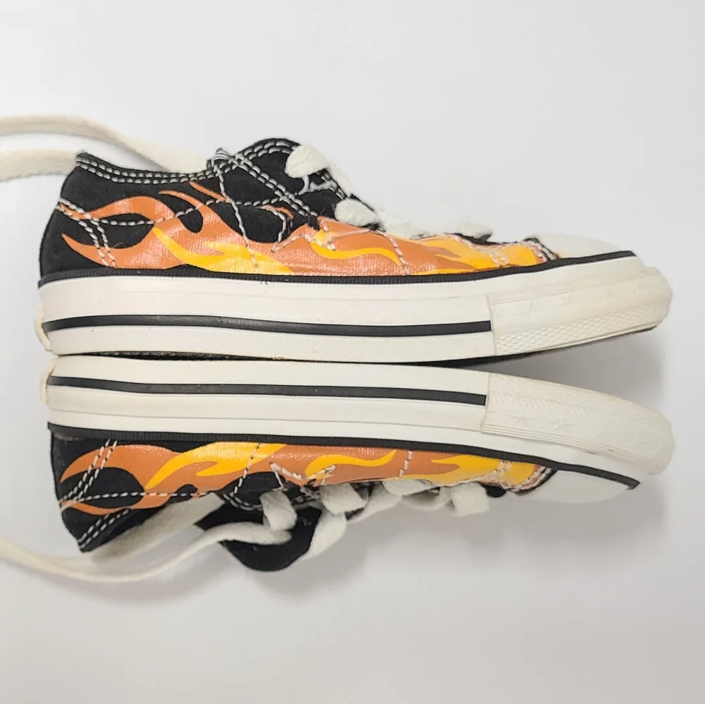 Converse One Star DX OX Black & Orange Flame Low Top Toddler Sneaker Sz Infant 6